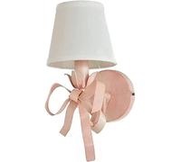WQHPLMD Elegant Nordic Princess Bow Shape Wall Light for Girls Room - Gold/Pink Fabric Sconce