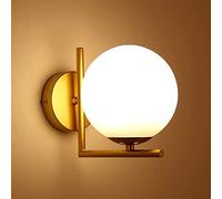 WQHPLMD Elegant Retro Round Glass Shade LED Wall Lantern for Various Spaces