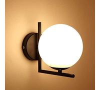 WQHPLMD Elegant Retro Round Glass Shade LED Wall Lantern for Various Spaces
