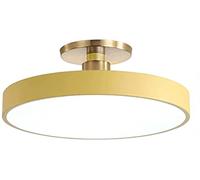WQHPLMD Elegant Semi-Flush Mount Ceiling Lamp with Three Color Temperatures And Long Life LED Light Source