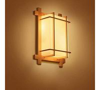 WQHPLMD Elegant Solid Wood Wall Lantern with Clear PC Cover for Japanese, Korean, Nordic Style - Minimalist