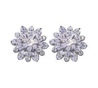 WQHPLMD Elegante fiore di cristallo da donna Orecchini a fiore in pietra per ragazze di tendenza alla moda bella per le donne Valentine presente, A, Standard, Standard