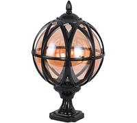 WQHPLMD European Style Outdoor Aluminum Post Lanterns - Waterproof LED Garden Light with Clear Glass