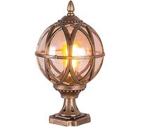 WQHPLMD European Style Outdoor Aluminum Post Lanterns - Waterproof LED Garden Light with Clear Glass