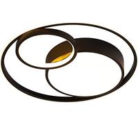 WQHPLMD Flush Mount Round Black Ceiling Lamp - Indoor LED Lighting (2 Inches High)