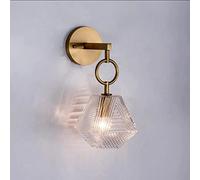 WQHPLMD Geometric Copper Wall Sconce Nordic Brass Bedside Lighting for Living Room, Bedroom
