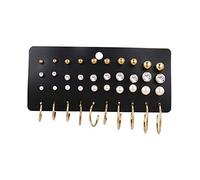 WQHPLMD Gioielli Donne Orecchini d'Argento, Orecchini Coreani di Set per Le Orecchie del Cerchio Geometrico di Donna Trend di Orecchie di Perle di Perle di Perle di Allevamento di Gioielli per