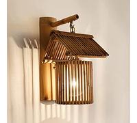 WQHPLMD Hand-Woven Rattan Chandelier Lamp - Elegant Art Pendant Light for Living Room & More