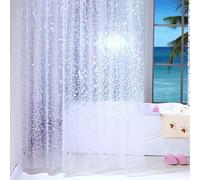 WQHPLMD Hotel 96x78, Peva Hooks Transparent with Stone Pattern, 240x200cm Shower Curtain for Bathroom