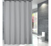 WQHPLMD Hotel Shower Curtain 78x72, Polyester Bath Shower Curtain with Hooks Solid Light Grey, 200x180cm