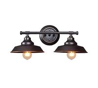 WQHPLMD Industrial Retro Wall Light in Black with Two Light Sources for Home And Office Lighting