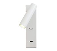 WQHPLMD Ingegneria alberghiera Lampada di Lettura da Letto Light Sconce USB con Interruttore, Spotlight a Parete da Incasso a LED 350 ° rotabile 90 ° Pieghevole Passa lampade per Illuminazione