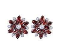 WQHPLMD Ladies Elegant Crystal Flowers Earrings Stone Flower Stud Earrings for Girls Ears Gorgeous Fashion Trend for Women Girls Valentine Holiday Party Present