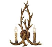 WQHPLMD Lamp da Corridoio e Balcone Antro Rustico Colore di Americana Wall Light 2-Litelli Resina Antler Personalizzato Loft Cafe Bar - Luce Sconce Muro da Viale