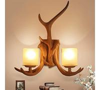 WQHPLMD Lamp Sconce Resina Antilope Tradizionale Stile Rocciano - 2 Lampioni per Stanze da Bagno, Ristorante o Sala da Pranzo