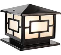 WQHPLMD Lampetto di Parcheggio Retro Nero Finish Post Fermo da Giardino Semplice Luce Outdoor LED Alluminio con Scudo Acrilico