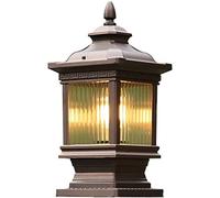 WQHPLMD Lampetto Postale Antiquato LED Lampetta Postale Alluminio Puzzolaccente con Sfondatura di Vetro per Decorazione Esterna Decorativa Accensione in Chiodo Colore Giallo Rispolito LED/CFL