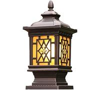 WQHPLMD Lampetto Postale Antiquato LED Lampetta Postale Alluminio Puzzolaccente con Sfondatura di Vetro per Decorazione Esterna Decorativa Accensione in Chiodo Colore Giallo Rispolito LED/CFL