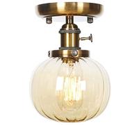 WQHPLMD Lampetto Retro Striped Glass for Bathroom Kitchen Living Room Dining Room Single Head Ceiling Light