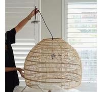 WQHPLMD Lampiera da Capo Rattan Artiche Chandelier Italiana Stile Industriale Vintage Lamp Luce per Rappresentanza delle Cerise