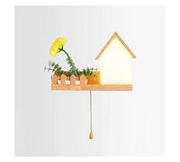 WQHPLMD Lampo da Camera Rustico Classico con Scheda Anteriore Solido Legno, Lampadina LED E27, Ottimizzato per Il Muro