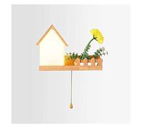 WQHPLMD Lampo da Camera Rustico Classico con Scheda Anteriore Solido Legno, Lampadina LED E27, Ottimizzato per Il Muro
