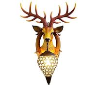 WQHPLMD Lampo Lampadina con Cervino, Luce Creativa da Specchiatura di Rame Lampada per la Pavimentazione con Specchio, Decorazione per Stanze e Corridoi