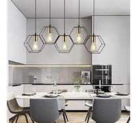 WQHPLMD LED Chandelier Hanging Lamp Geometric Metal Frame Lamp Suitable for Creative Light Above The Table Bedroom Lighting Chandelier