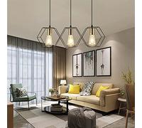 WQHPLMD LED Chandelier Hanging Lamp Geometric Metal Frame Lamp Suitable for Creative Light Above The Table Bedroom Lighting Chandelier
