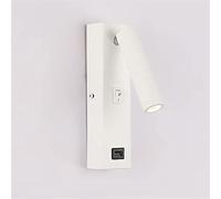 WQHPLMD LED Recessed Wall Sconce Minimalist Adjustable Bedside Reading Lamp with Night Light