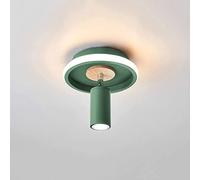 WQHPLMD LED Shallow Mounting Ceiling Light with 3-Color Mode, Round Plate Accent Spot Lamp - 31W Gallery Picture Lighting, Wood Directional Spotlights