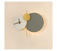 WQHPLMD Lighting Sconce Decorative Wall Clock for Living Room Bedroom Study Metal Wall Light with LED Lamp