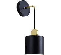 WQHPLMD Luce murale cablata Nera nordica 1 Testa in Metallo a Parete a Parete Interno Decorazione Decorazione da Parete Montare appuntamento Sconce per la Biblioteca dell'ufficio dello Studio del