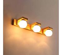 WQHPLMD Luxury Walnut Mirror Lamp Bathroom Vanity Light with Adjustable Wood Shade - Ideal for Bedroom, Powder Room & Makeup Cabinet