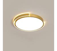 WQHPLMD Machine Bedroom Ultra-Thin Round Gold Iron LED Ceiling Light Nordic Personality Ceiling Lamp Three-Color dimming Fixture Easy to Install Lighting Fixture