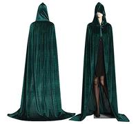 WQHPLMD Masquerade Adulto di Halloween Cloak Cosplay Prop Death con Cappuccio Costume Fantasy di Mantello, Verde,*-Grande