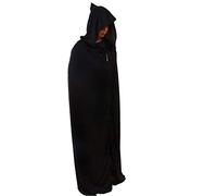 WQHPLMD Masquerade Halloween Black Hooded Costume Cloak with Ribbons