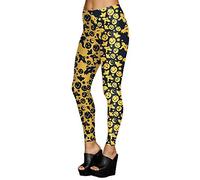 WQHPLMD Masquerade Halloween Yoga Leggings for Women Compression Skinny Stretchy Stretch Schempli ad Alta Vita 3D Sport Sport Running Gym Fitness Pants Pants Pants Pumpkin, Yellow,*-Large