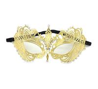 WQHPLMD Metal Diamond-Studded Iron Mask Festive Half Face Halloween Party Mask Silver,Gold,Black,Rose Gold 18 * 7cm