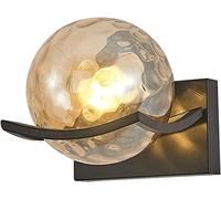 WQHPLMD Minimalist Glass Wall Light with Metal Shade And E27 Holder for Nordic Bedroom