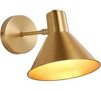 WQHPLMD Minimalist Nordic Wall Light with Gold Lampshade for Bedroom, Living Room & Corridor Decor - E27/E26 Base