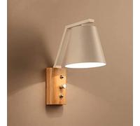 WQHPLMD Minimalist Nordic Wooden Wall Sconce - Bedside Reading Light