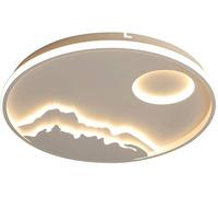 WQHPLMD Nordic Creative Moon Round LED Flush Mount Ceiling Light Ce Sun Dimmable LED Ceiling Light for Living Room Flat LED White Flush Mount Ceiling Light for Bedroom Dining Room
