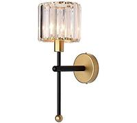 WQHPLMD Nordic Wall Light Sconce for Bedroom, Living Room - E27 Compatible | Crystal Shade & Iron Frame