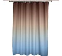 WQHPLMD Ombre Curtain Fabric, Polyester Hotel Shower Curtains for Bathroom with Hooks Gradient Brown Blue, 72x78 inch