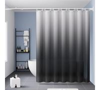WQHPLMD Ombre Curtains for Bathroom, Peva with Grommets And Hooks Gradient Black Grey, 118x78 inch Hotel Shower Curtain