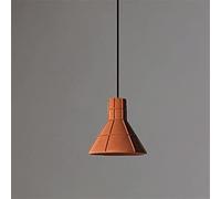 WQHPLMD Orange Concrete Industrial Chandelier - Minimalist Geometric Shade, Adjustable Height E27 Base