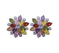 WQHPLMD - Orecchini da donna eleganti con fiori di cristallo, per ragazze e ragazze, per San Valentino, vacanze, regalo, A, Standard, standard