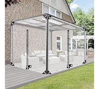 WQHPLMD Pannelli Laterali In Tela Cerata Trasparente,Telone In Plastica Impermeabile In PVC Con Occhielli,Tende Incatramate Trasparenti Per Esterni Con Cerniere,Pergola Gazebo Patio Portico Posto Auto