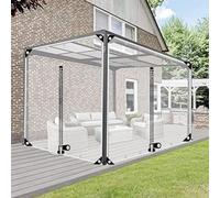 WQHPLMD Pannelli Laterali In Tela Cerata Trasparente,Telone In Plastica Impermeabile In PVC Con Occhielli,Tende Incatramate Trasparenti Per Esterni Con Cerniere,Pergola Gazebo Patio Portico Posto Auto